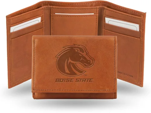Vista 19 de Rico Industries NCAA Alabama Crimson Tide - Cartera triple de piel en relieve, color marrón