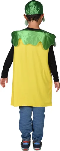 Vista 2 de Rasta Imposta Toxic Waste Yellow Sour Candy - Disfraz de Halloween para niños, disfraz divertido para fiesta de cosplay, talla 7-10 para niños
