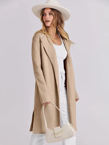Vista 3 de ANRABESS Chaqueta casual de manga larga para mujer, con parte delantera abierta, suéter de punto largo