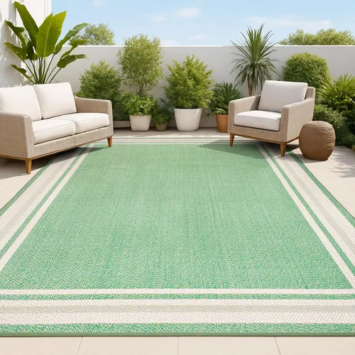 Vista 8 de JONATHAN Y Alfombra de pasillo para interiores y exteriores, 2 x 8 pies, color aguamarina/beige, moderno para patio trasero, patio, porche, fácil
