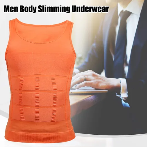 Vista 2 de VOCOSTE Ropa interior moldeadora de abdomen para hombre, faja elástica de nailon