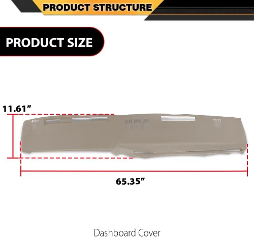 Vista 6 de CNNELL Cubierta de salpicadero compatible con Chevy tamaño completo GMC 1981-1987/compatible con Chevy SUV GMC 1981-1991 cubierta de tablero beige