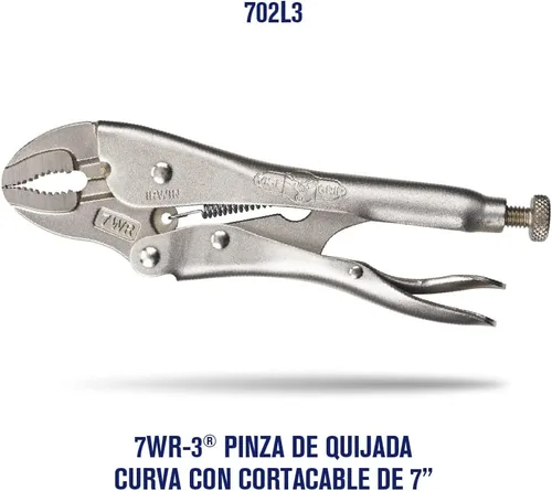 Vista 2 de IRWIN VISE-GRIP - Alicates de bloqueo originales con cortador de alambre, mandíbula curvada, 7 pulgadas (702L3)