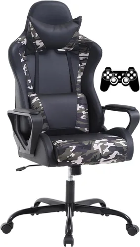 Vista 10 de Silla de juegos, silla de oficina, silla de computadora, silla de carreras ergonómica para videojuegos para niños, adolescentes y adultos, silla
