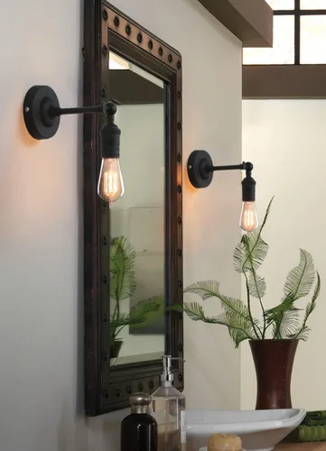 Vista 5 de Permo Vintage lámpara estilo candelabro de metal industrial para montar en pared, 60.00watts Antiguo (Poste Elegante)