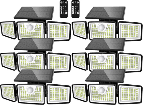 Vista 14 de Daphino - Luces solares para exteriores de 2500 lm con sensor de movimiento, luces de calle de 3 cabezales con ángulo amplio de 270°, iluminación