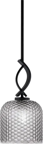 Vista 12 de Toltec Lighting Cavella Stem Colgado Mini colgante, acabado grafito, vidrio de muselina blanca de 4 pulgadas