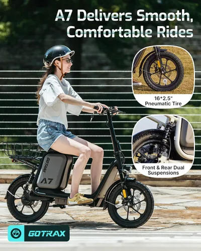 Vista 3 de Gotrax 12"/14"/16" Electric Scooter with Seat for Adults&Teens, Max 25Miles Negro
