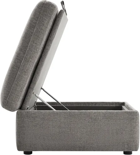 Vista 5 de CHITA Sofá modular seccional, otomana de almacenamiento, gris
