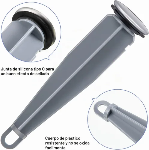 Vista 6 de Enhon Tapones emergentes compatibles con componentes de drenaje Moen, émbolo de drenaje cromado para lavabo de baño, 4-7/8 pulgadas de alto