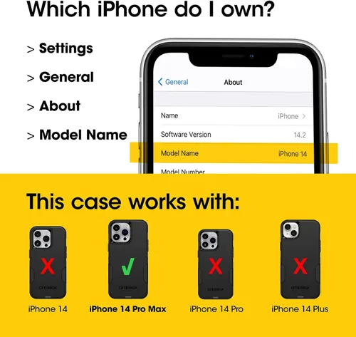 Vista 3 de OtterBox Funda para iPhone 14 Pro Max (solamente) de la serie Commuter - Negro, delgada y resistente, apta para bolsillo, con protección de puerto