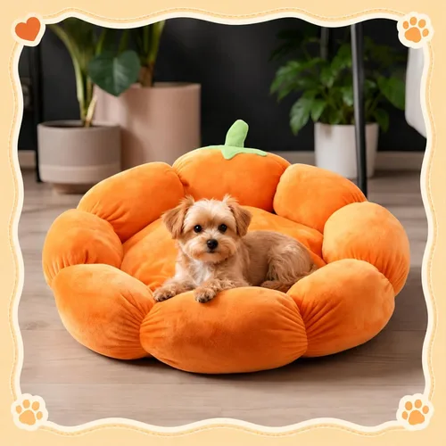 Vista 6 de RattanView Cojín para gatos y mascotas, para gato, calabaza, 20 x 19 x 6