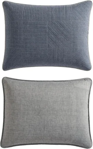 Vista 4 de Eddie Bauer - Juego de edredón reversible 100% algodón con funda a juego Azul lago oculto