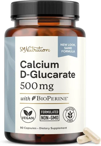 Vista 10 de D-glucarato de calcio con suplemento DIM, desintoxicación de estrógeno y equilibrio hormonal Detox & Cleanse, Hormonal Acne Menopause & CDG for