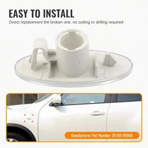 Vista 5 de Liru - 1 unidad de luz de marcador lateral, intermitente, conjunto de lámpara intermitente para Nissan Cube Juke Leaf Qashqai Dualis Micra March
