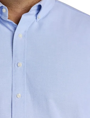 Vista 4 de DXL Big Tall Essentials - Camisa deportiva Oxford para hombre Camisa de manga larga con botones
