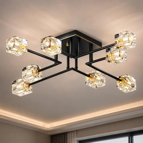 Vista 13 de Modernas luces de cristal para tocador, accesorios de luz para tocador de baño de 3 luces, luces de baño negras y doradas sobre espejo, apliques