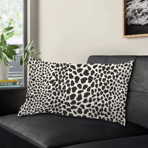 Vista 6 de Funda de almohada con estampado de leopardo negro, funda de almohada de piel de animal de 12 x 16 pulgadas, almohada decorativa para el hogar