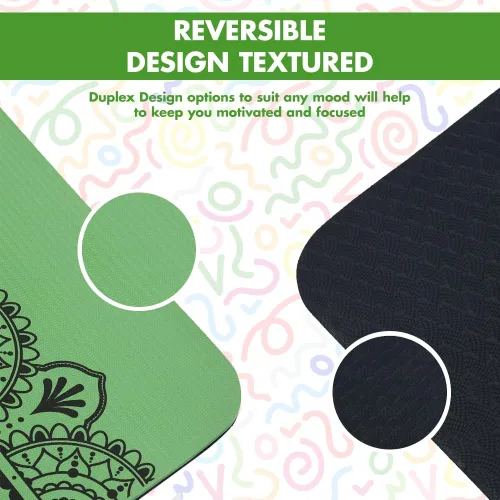 Vista 2 de Esterilla de yoga – Esterilla de yoga de primera calidad reversible extra gruesa y grande antideslizante para todo tipo de yoga, pilates