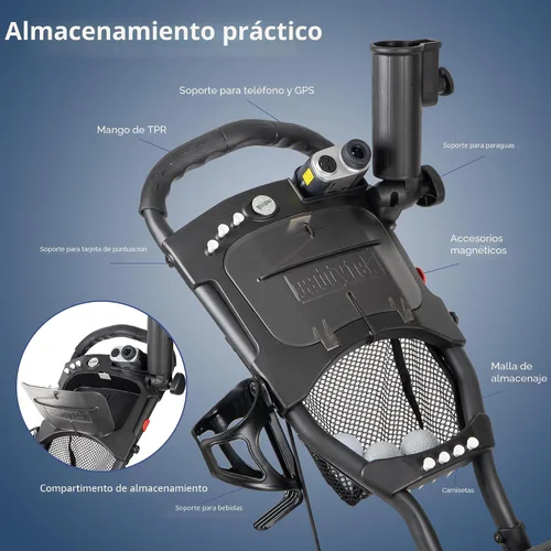 Vista 4 de Caddytek Carrito de golf Explorer V8 - Carrito plegable SuperLite de 4 ruedas de aluminio con ancho ajustable de rueda delantera, freno de pie Gris