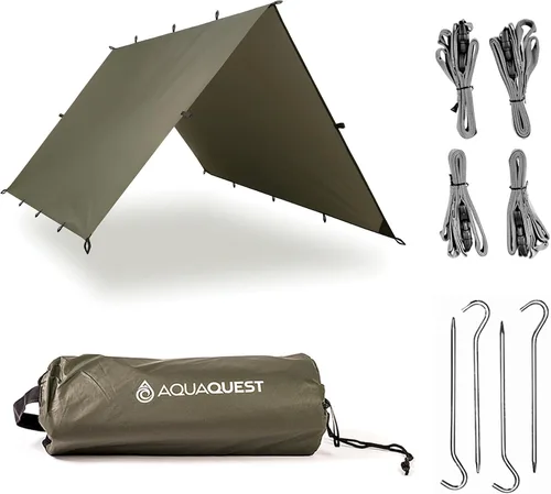 Vista 10 de AquaQuest Defender - Lona resistente impermeable (20,000 mm) con costuras selladas para camping, bushcraft y supervivencia