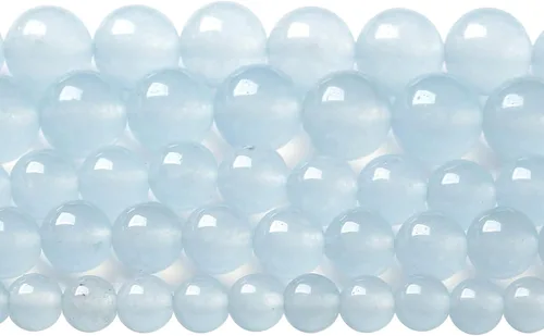 Vista 122 de 4MM 86 piezas Cuentas sueltas de piedra natural de amazonita calcedonia para hacer joyería DIY Pulsera Collar 1 hebra