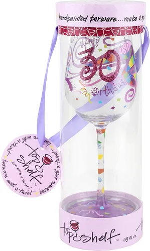 Vista 5 de TOP SHELF Copa de vino de cumpleaños 30-ish - Ideas de regalos únicas para los amantes del vino