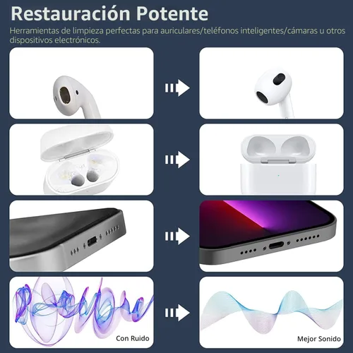 Vista 6 de Funda para Beats Studio Buds/Studio Buds Plus 2021/2023 con clip de cierre para hombres, GARTOO con kit de limpieza, funda protectora y lápiz