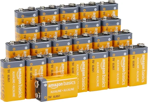 Vista 8 de Amazon Basics - Paquete de 4 baterías alcalinas de 9V, vida útil de 5 años - para detectores de humo/CO, electrónica y audio