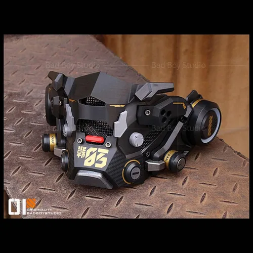 Vista 2 de Topoo Máscara punk futura, máscara táctica para cosplay, accesorios cibernéticos para hombres, mujeres, niños, niñas, Halloween, Navidad, fiesta