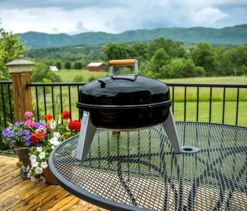 Vista 4 de Americana Lock 'N Go - Parrilla de carbón, color negro, 176 pies cuadrados