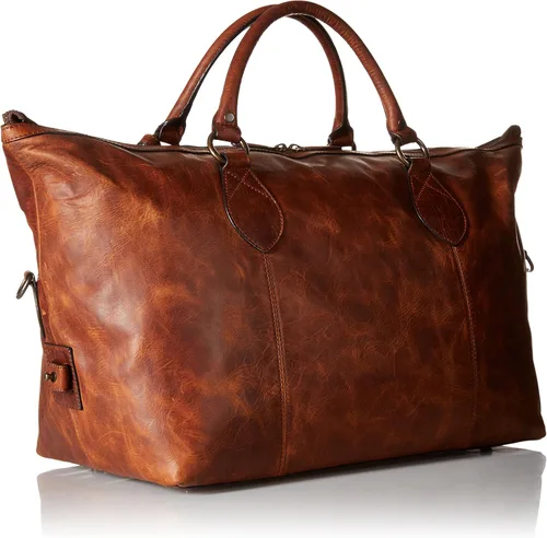 Vista 2 de FRYE Bolso de lona Logan Overnight para hombre, Coñac
