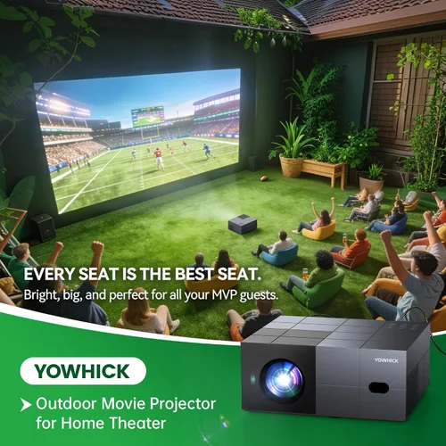 Vista 6 de Proyector 4K con aplicaciones integradas, 1500 ANSI/compatible con Netflix/Dolby Audio Smart Projector con WiFi 6 y Bluetooth 5.3, proyector de cine