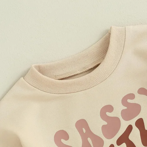 Vista 3 de Ropa de bebé recién nacido, sudadera con estampado de letras de amor, mameluco de una pieza para otoño e invierno