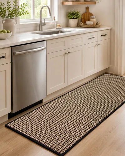 Vista 8 de eqivei Juego de alfombras y tapetes de cocina antideslizantes lavables de 2 piezas, alfombras absorbentes para colocar delante del fregadero