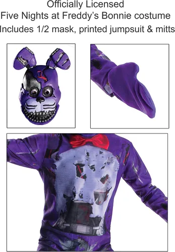 Vista 3 de Rubie's Disfraz de Five Nights at Freddy's Nightmare Bonnie The Rabbit para niños, grande, multicolor
