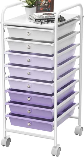 Vista 13 de Simple Houseware Carrito utilitario con 3 cajones, almacenamiento rodante, organizador de arte y manualidades, negro
