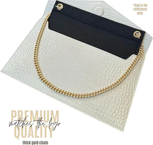 Vista 6 de Uptown Clutch Conversion Kit with Gold Chain Wristlet Insert Wallet on Chain WOC Uptown Pouch Insert (Lime)