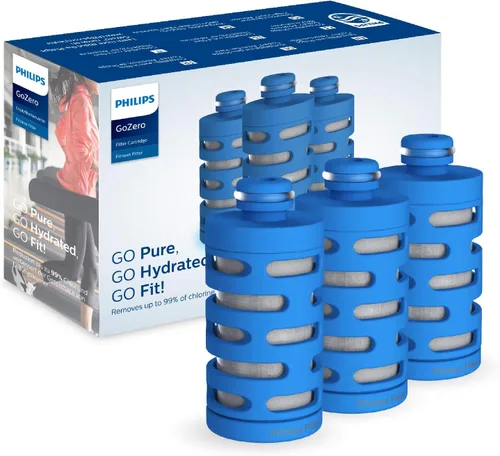 Vista 8 de PHILIPS Water GoZero - Botella de agua activa sin BPA con filtro de agua de río/lago/manantial para senderismo, campamento y fitness, filtro de agua
