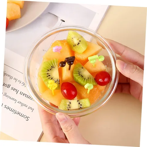 Vista 5 de Tenedores de fruta de notas grandes, tenedores de cóctel, aperitivos, tenedores de fiesta, tenedores para tartas, tenedores pequeños, tenedores