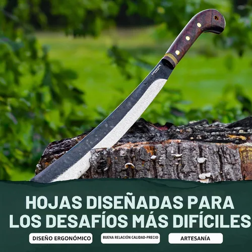 Vista 5 de Condor Tool & Knife Mini Duku Heavy Duty Machete with Sheath, Walnut Handle - Hand Crafted Welted Leather Sheath - Camping Machete Knife - 10.5in