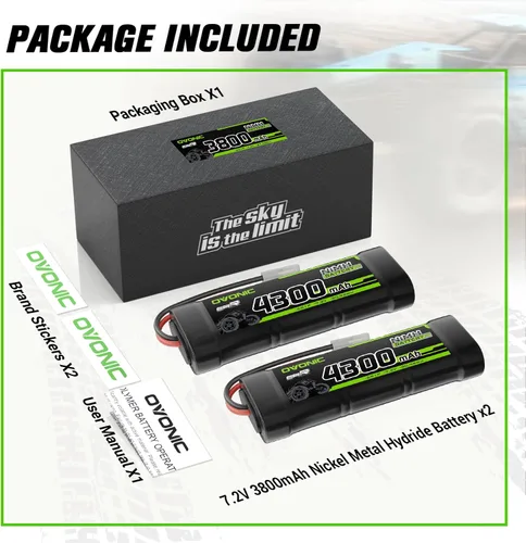Vista 5 de OVONIC Batería de 7.2V NiMH 3800mAh 6 celdas RC batería con conector TMY