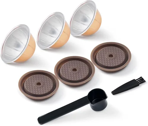 Vista 9 de Cápsulas Vertuo reutilizables 2 unidades + cápsulas Vertuoline recargables vacías - 80+150+7.8 fl oz cada 3 piezas para máquina de café Vertuoline