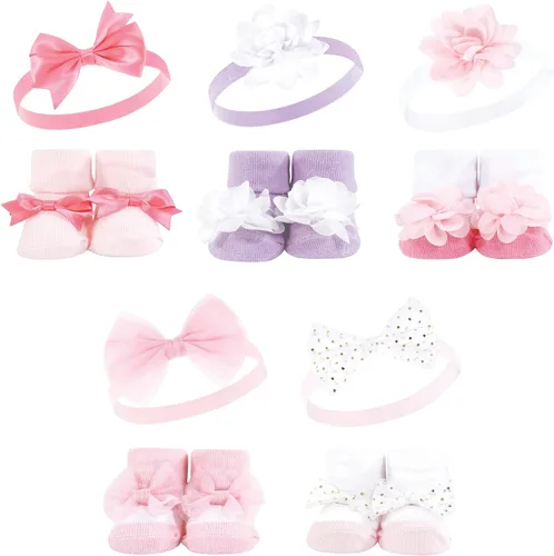 Vista 4 de Hudson Baby Conjunto de regalo de diadema y calcetines para niña