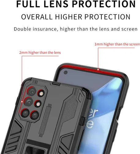 Vista 5 de Asuwish Funda para teléfono OnePlus 8T OnePlus8T Plus 9R 5G con protector de pantalla de vidrio templado y Slim Stand Cell One Plus8T5G On + 1 Plus