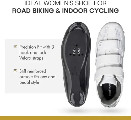 Vista 5 de Tommaso Pista - Tenis para bicicleta de carretera para mujer, compatible con Dual Cleat
