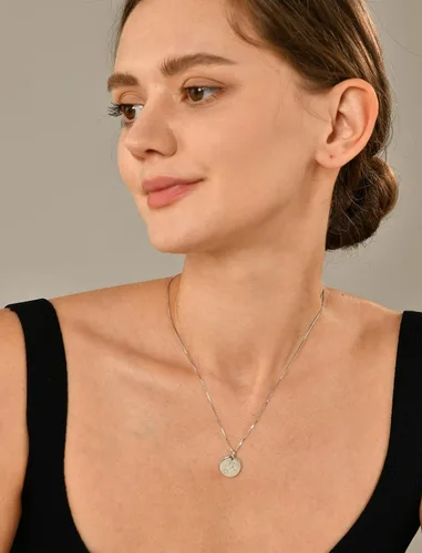 Vista 2 de YL Collar de plata de ley con diseño de constelación para mujer, diseño de astrología, moneda, disco y horóscopo