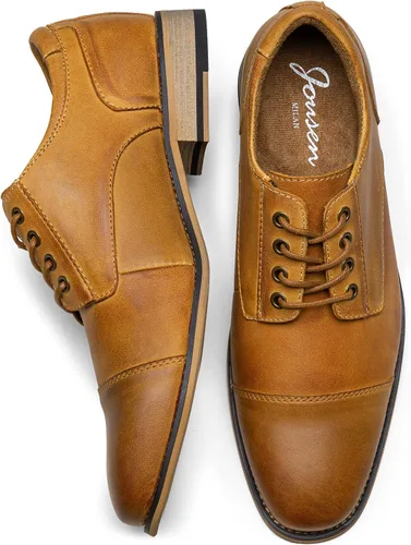 Vista 7 de Jousen Zapatos de vestir para hombre, zapatos Oxford de cuero formales, zapatos clásicos de negocios Derby