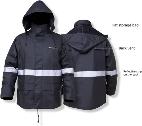 Vista 2 de Rain Suits for Men Waterproof Work Heavy Duty Rain Suit Rain coats Rain Gear Jacket and Pants Rainwear