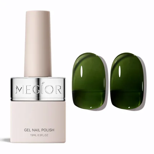 Vista 101 de MEGIOR Esmalte de uñas de gel libre de TPO, 0.5 onzas líquidas, base de gel transparente para remojar la lámpara de uñas LED, capa base de larga